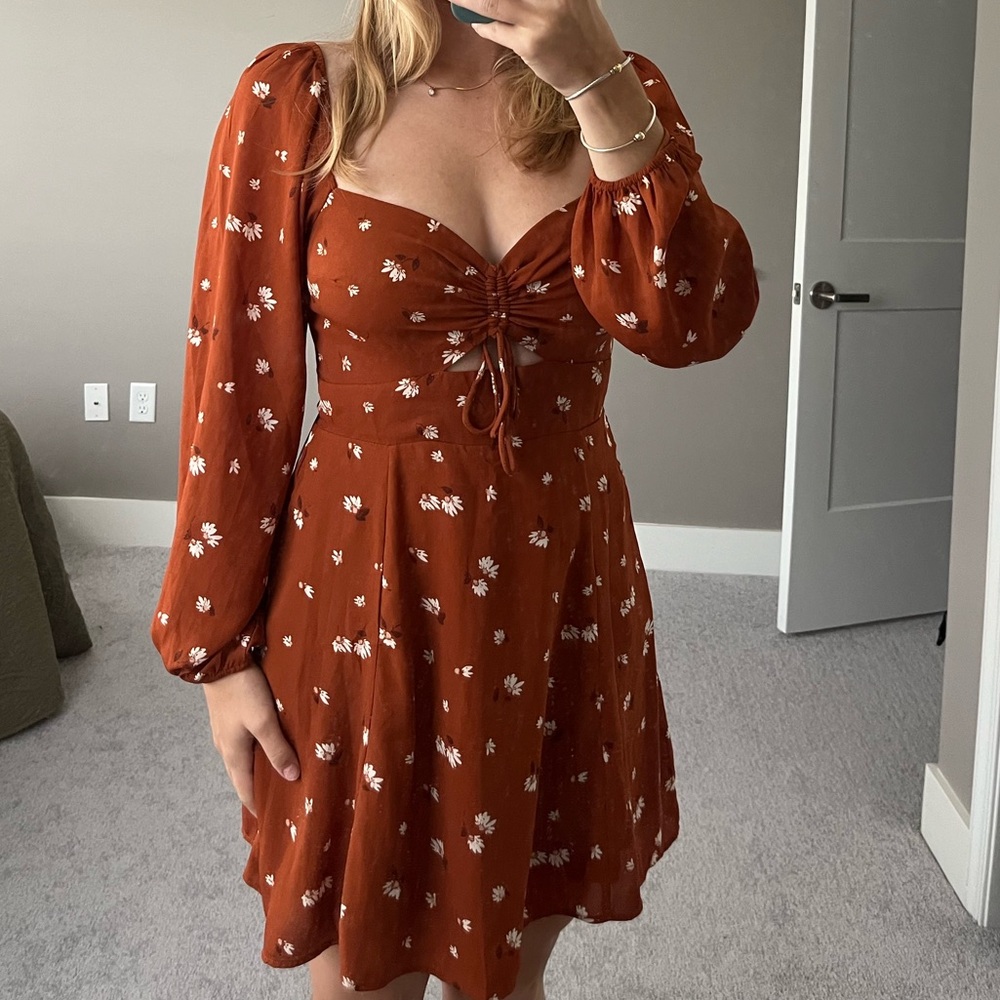 Abercrombie & Fitch Rust Floral Mini Dress - Picture 2 of 2